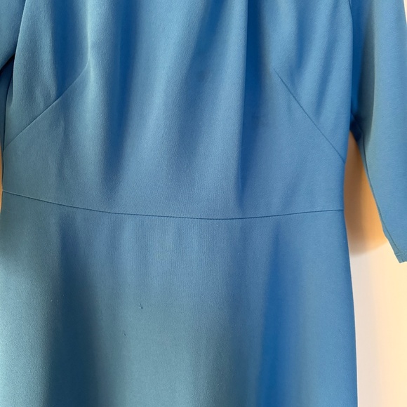 Donna Morgan Women's Mock A-Line Dress with Twist Neck Detail, Directoire Blue 8 - Picture 4 of 9